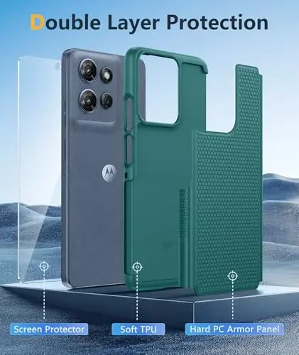 FNTCASE for Motorola Moto G-5G-2025 Case: Moto G Power 2025 Case Dual Layer Protective Heavy Duty Cell Phone Cover Shockproof Rugged with Non Slip Textured - Military Protection Bumper for Moto G 2025 - 3