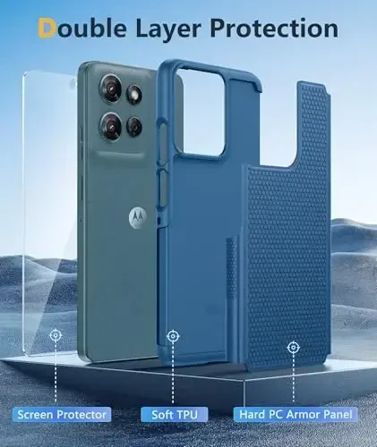 FNTCASE for Motorola Moto G-5G-2025 Case: Moto G Power 2025 Case Dual Layer Protective Heavy Duty Cell Phone Cover Shockproof Rugged with Non Slip Textured - Military Protection Bumper for Moto G 2025 - 3