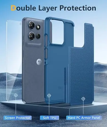 FNTCASE for Motorola Moto G-5G-2025 Case: Moto G Power 2025 Case Dual Layer Protective Heavy Duty Cell Phone Cover Shockproof Rugged with Non Slip Textured - Military Protection Bumper for Moto G 2025 - 3