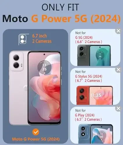 Motorola Moto G-Power-5G-2024 uchun FNTCASE g'ilofi: Ikki qatlamli himoya, og'ir yuk ko'taruvchi mobil telefon qopqog'i, zarbaga chidamli, sirpanmaydigan to'qimali orqa - Harbiy himoya bamperi - 2024, 6,7 dyuym - FNTCASE (1)