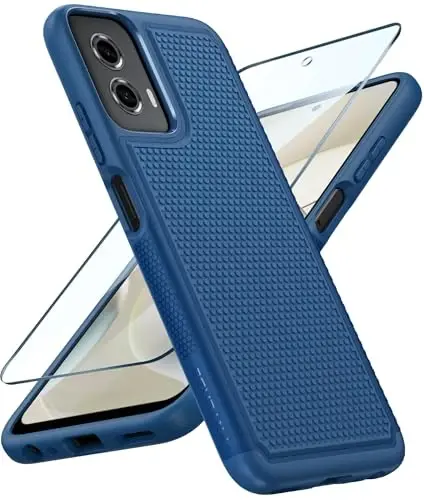 Motorola Moto G-Power-5G-2024 uchun FNTCASE g'ilofi: Ikki qatlamli himoya, og'ir yuk ko'taruvchi mobil telefon qopqog'i, zarbaga chidamli, sirpanmaydigan to'qimali orqa - Harbiy himoya bamperi - 2024, 6,7 dyuym 
