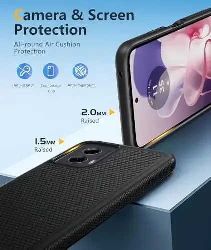Motorola Moto G-Power-5G-2024 uchun FNTCASE g'ilofi: Ikki qatlamli himoya, og'ir yuk ko'taruvchi mobil telefon qopqog'i, zarbga chidamli, sirpanmaydigan teksturali orqa tomoni bilan mustahkam - Harbiy himoya bamperi - 2024, 6,7 dyuym - 6