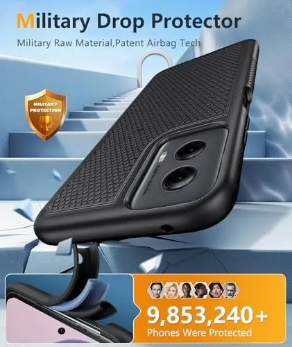 Motorola Moto G-Power-5G-2024 uchun FNTCASE g'ilofi: Ikki qatlamli himoya, og'ir yuk ko'taruvchi mobil telefon qopqog'i, zarbga chidamli, sirpanmaydigan teksturali orqa tomoni bilan mustahkam - Harbiy himoya bamperi - 2024, 6,7 dyuym - 4