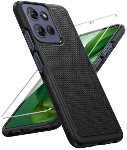 FNTCASE for Motorola Moto G-Power-5G-2025 Case: Dual Layer Protective Heavy Duty Cell Phone Cover Shockproof Rugged with Non Slip Textured Back - Military Protection Bumper Tough 6.8 Inch (Black) 