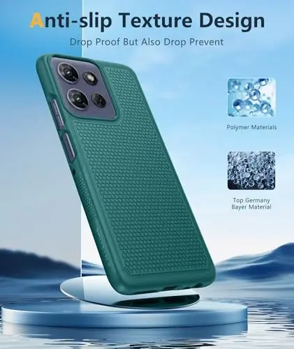 FNTCASE for Moto G-Power 2025 Case: Motorola G Power 2025 Case 14FT Military Grade Drop Protection with Screen Protector Shockproof Anti-Slip Rugged Matte Dual Layer Daily Cover 6.8 Inch (Green) - 5