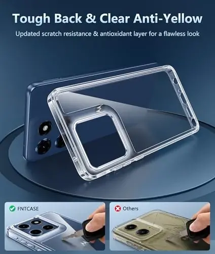 FNTCASE for Motorola Moto G Stylus-2025/Stylus-2026 Case: Military Grade Drop Protection Anti Yellowing Cell Phone Cover - Rugged Shockproof Protective Bumper Transparent Cases(Clear) - 4