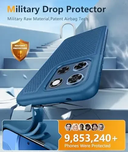 FNTCASE for Moto G-Stylus 2025 Case: Dual Layer Military Grade Protective Heavy Duty Cell Phone Cover with Screen Protector Shockproof Rugged with Non Slip Textured - 6.7 inch (Blue) - 4