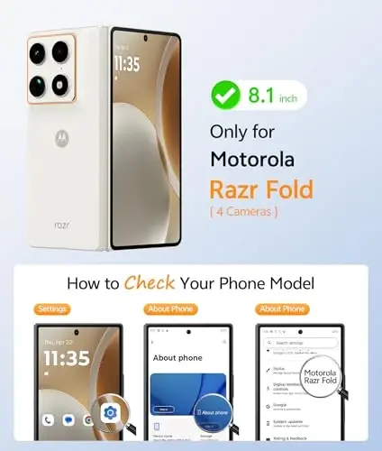Motorola Razr Fold Case uchun FNTCASE: [Ilmoq Himoyasi] Shaffof Mat qoplamalar [Magsafe bilan Mos Keladi] Harbiy Darajadagi Zarbalarga Chidamli Himoya Telefon G‘ilofi - 2