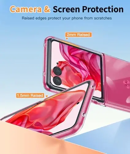 Motorola Razr Plus 2025/2024 Kılıfı: Moto Razr Plus 2025/2024 Şeffaf Darbeye Dayanıklı Çizilmez Telefon Kapağı İnce Katlanabilir TPU Askeri Sınıf Sert Düşme Korumalı Sağlam Kristal - 5