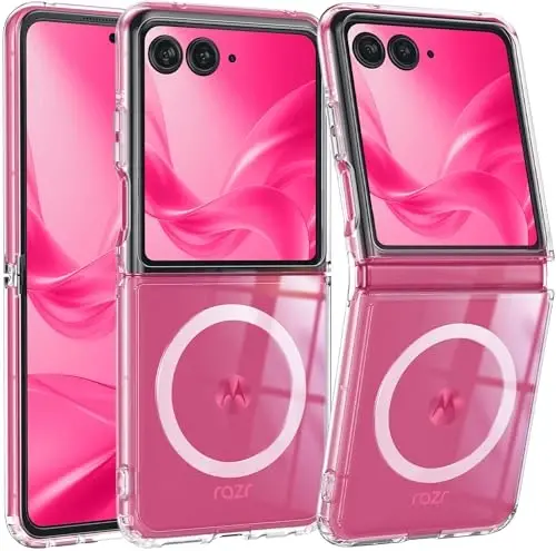 Motorola Razr Plus 2025/2024 uchun FNTCASE g'ilofi: Magnitli Moto Razr Plus 2025/2024 uchun shaffof, harbiy darajadagi tushishdan himoya qiluvchi, sarg'ayishga qarshi, mustahkam va himoyalovchi bamperli mobil telefon g'ilofi - FNTCASE