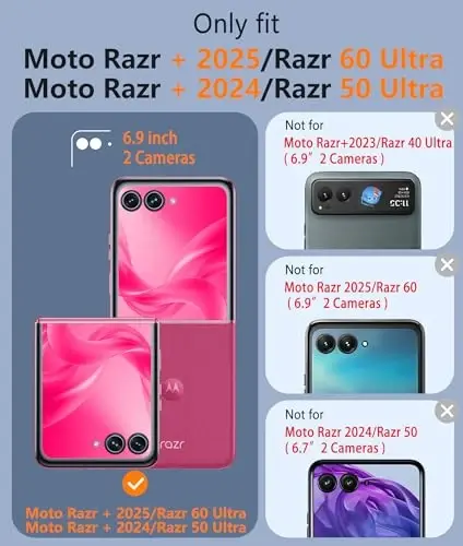 Motorola Razr Plus 2025/2024 uchun FNTCASE g'ilofi: Magnitli Moto Razr Plus 2025/2024 uchun shaffof, harbiy darajadagi tushishdan himoya qiluvchi, sarg'ayishga qarshi, mustahkam va himoyalovchi bamperli mobil telefon g'ilofi - 2