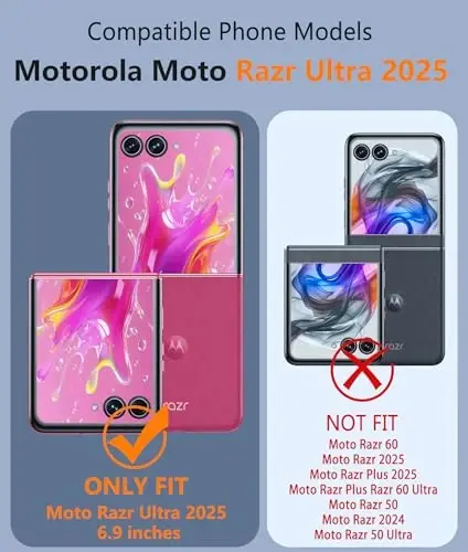Motorola Razr-Ultra-2025 uchun FNTCASE magnitli g'ilof: Yengil, harbiy darajadagi tushishdan himoya, sarg'aymaydigan, egiluvchan, bardoshli, zarbaga chidamli, tiniq TPU telefon g'ilofi (Shaffof) - 2