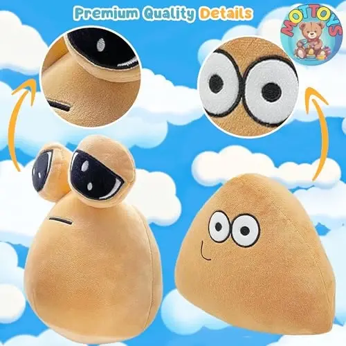 MOTTOYS Alieyn Soft Plush - 8,5 dyuym/22 sm. O‘yinchoq - Emotsiya qo‘g‘irchog‘i - Ishqibozlar uchun o‘yinchoqlar - O‘yin va turli xil hissiy yostiq - Qiziqarli ilovalar peluşlari - Bolalar va kattalar uchun sovg‘a - 3