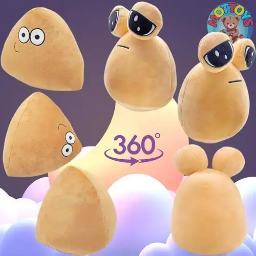 MOTTOYS Alieyn Soft Plush - 8,5 dyuym/22 sm. O‘yinchoq - Emotsiya qo‘g‘irchog‘i - Ishqibozlar uchun o‘yinchoqlar - O‘yin va turli xil hissiy yostiq - Qiziqarli ilovalar peluşlari - Bolalar va kattalar uchun sovg‘a - 5