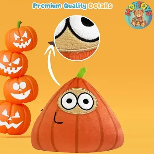 MOTTOYS Alieyn Soft Plush - 8,5 inch/22 cm. Stuffed Toy - Emotion Doll - Toys for Fans - Game and Different Emotional Pillow - Fun App Plushies - Present for Kids and Adults (Pumpkin Pu) - 3