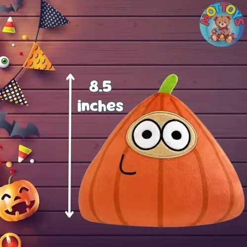 MOTTOYS Alieyn Yumuşak Peluş - 8,5 inç/22 cm. Doldurulmuş Oyuncak - Duygu Bebek - Hayranlar için Oyuncaklar - Oyun ve Farklı Duygusal Yastık - Eğlenceli App Peluşları - Çocuklar ve Yetişkinler için Hediye (Balkabağı Pu) - 2