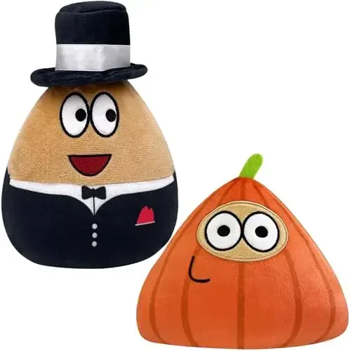 MOTTOYS Alieyn Soft Plush - 8,5 inch/22 cm. Stuffed Toy - Emotion Doll - Toys for Fans - Game and Different Emotional Pillow - Fun App Plushies - Present for Kids and Adults (Suit and Pumpkin Pu) 