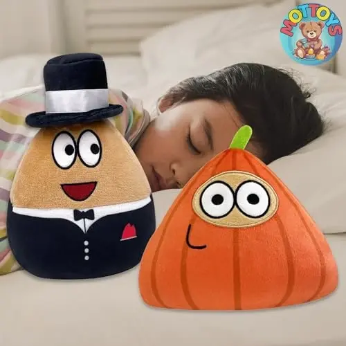 MOTTOYS Alieyn Soft Plush - 8,5 inch/22 cm. Stuffed Toy - Emotion Doll - Toys for Fans - Game and Different Emotional Pillow - Fun App Plushies - Present for Kids and Adults (Suit and Pumpkin Pu) - 4