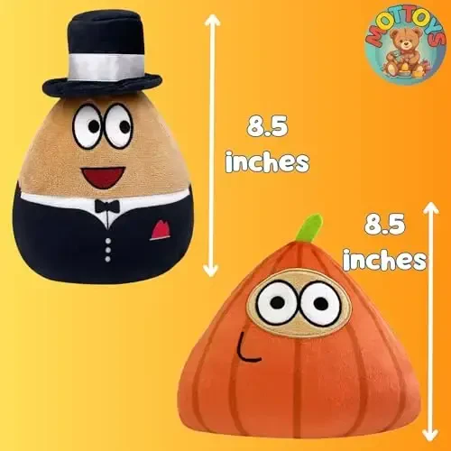 MOTTOYS Alieyn Soft Plush - 8,5 inch/22 cm. Stuffed Toy - Emotion Doll - Toys for Fans - Game and Different Emotional Pillow - Fun App Plushies - Present for Kids and Adults (Suit and Pumpkin Pu) - 2