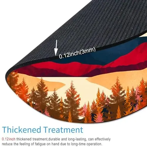 Mountain and Moon Round Mouse pad Moslashtirilgan sichqoncha kompyuterlar noutbuklar ofis stol aksessuarlari uchun sirpanmaydigan kauchuk taglik sichqoncha yostig'i - 3