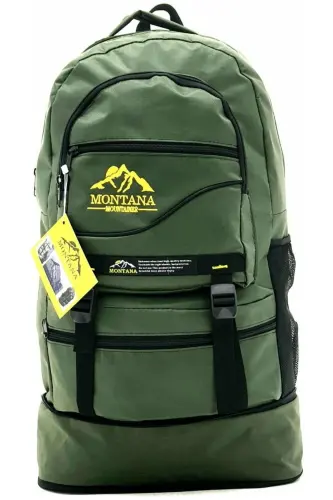 Mountainer 55+10 Liter Bellowed Black Waterproof Multi-Compartment Travel-Mountaineering-Camper Backpack-Green - 4