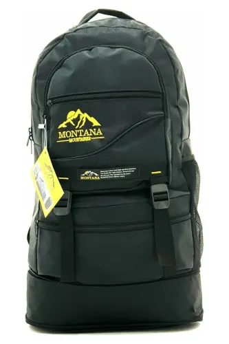 Mountainer 55+10 Liter Expandable Black Waterproof Multi-Pocket Travel-Hiking-Camping Backpack - MONTANA (1)