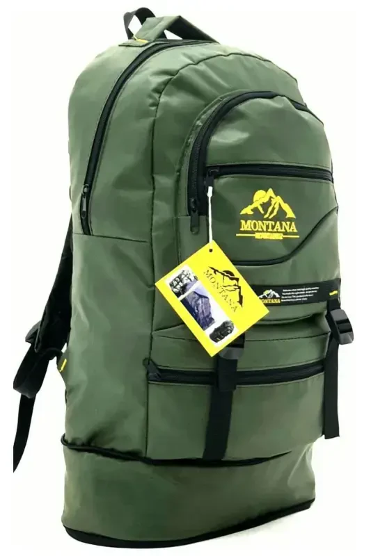 Mountainer 55+10 Litr Qora suv o'tkazmaydigan ko'p cho'ntakli sayohat-alpinist-lagerchi ryukzaki-Yashil - MONTANA