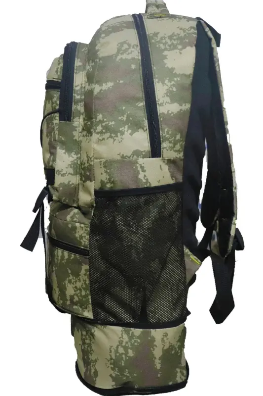 Mountainer 55+10 Litre Körüklü Siyah Su Geçirmez Çok Gözlü Seyahat-dağcı-kampçı Sırt Çantası - Kamuflaj - 3