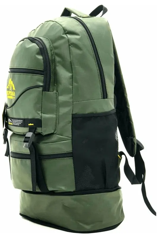 Mountainer 55+10 Litre Körüklü Siyah Su Geçirmez Çok Gözlü Seyahat-dağcı-kampçı Sırt Çantası-Yeşil - 2