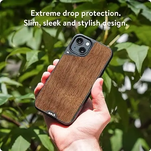 Mous Case for iPhone 15 MagSafe Compatible - Limitless 5.0 - Walnut - Protective iPhone 15 Case - Shockproof Phone Cover - 2