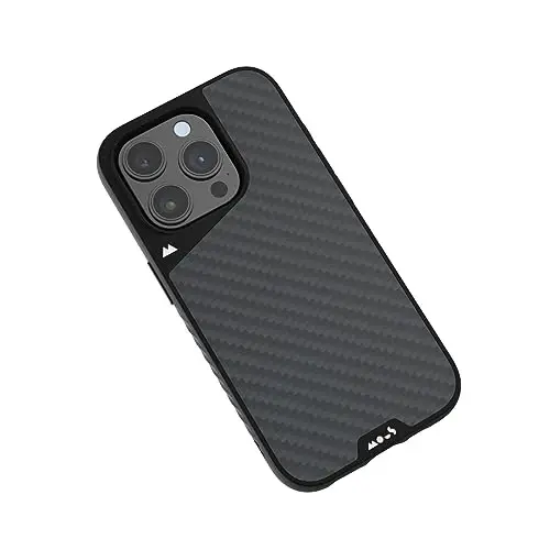 Mous Case for iPhone 15 Pro MagSafe Compatible - Limitless 5.0 - Carbon Fiber - Protective iPhone 15 Pro Case - Shockproof Phone Cover - 1