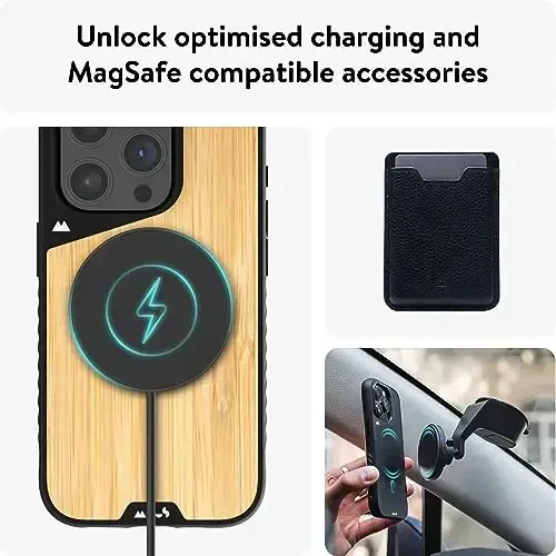 Mous Case for iPhone 15 Pro MagSafe Compatible - Limitless 5.0 - Bamboo - Protective iPhone 15 Pro Case - Shockproof Phone Cover - 6
