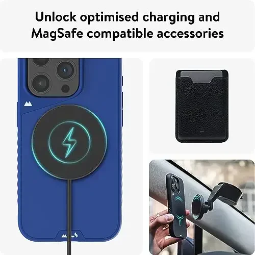 Mous Case for iPhone 15 Pro Max MagSafe Compatible - Limitless 5.0 - Atlantic Blue - Protective iPhone 15 Pro Max Case - Shockproof Phone Cover - 5