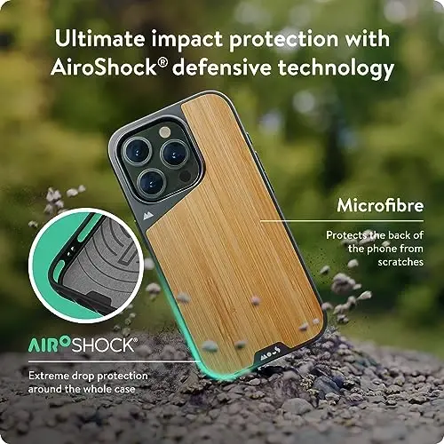 Mous Case for iPhone 15 Pro Max MagSafe Compatible - Limitless 5.0 - Bamboo - Protective iPhone 15 Pro Max Case - Shockproof Phone Cover - 3