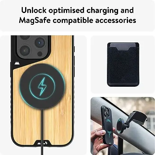 Mous Case for iPhone 15 Pro Max MagSafe mos keluvchi - Limitless 5.0 - Bambuk - Himoyalangan iPhone 15 Pro Max g'ilofi - Zarba o'tkazmaydigan telefon qopqog'i - 5