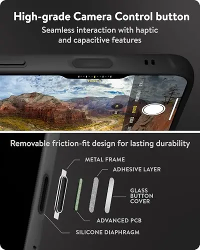 Mous для iPhone 16 чехол, совместимый с MagSafe и кнопкой управления камерой — Limitless 6.0 — углеродное волокно — защитный противоударный чехол для телефона - 4