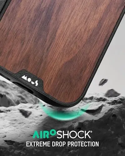 Mous для iPhone Air Case, Compatible with MagSafe - Limitless - Protective Walnut Cover for iPhone Air - Shockproof, Full Camera Protection, Anti-Scratch Back, Brown - 2