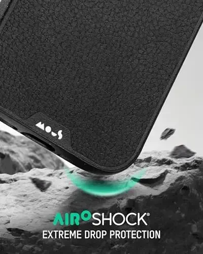 Mous for iPhone Air Case, Compatible with MagSafe - Limitless - Protective Black Leather Cover for iPhone Air - Shockproof, Full Camera Protection, Anti-Scratch Back, Black - MOUS (1)