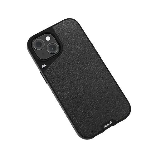 Mous for iPhone 15 Case MagSafe Compatible - Limitless 5.0 - Black Leather - Protective iPhone 15 Case - Shockproof Phone Cover - MOUS