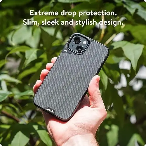 Mous for iPhone 15 Case MagSafe Compatible - Limitless 5.0 - Carbon Fiber - Protective iPhone 15 Case - Shockproof Phone Cover - 2