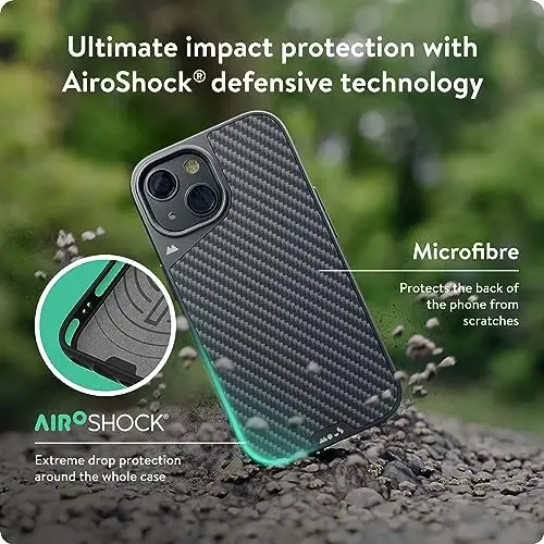 Mous for iPhone 15 Plus Case MagSafe Compatible - Limitless 5.0 - Carbon Fiber - Protective iPhone 15 Plus Case - Shockproof Phone Cover - 3