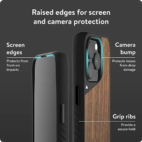 Mous Case for iPhone 15 Pro MagSafe Compatible - Limitless 5.0 - Walnut - Protective iPhone 15 Pro Case - Shockproof Phone Cover | Mous Case for iPhone 15 Pro MagSafe Compatible - Limitless 5.0 - Walnut - Protective iPhone 15 Pro Case - Shockproof Ph - 4
