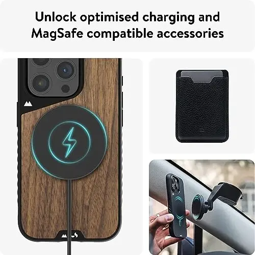 Mous Case for iPhone 15 Pro MagSafe Compatible - Limitless 5.0 - Walnut - Protective iPhone 15 Pro Case - Shockproof Phone Cover | Mous Case for iPhone 15 Pro MagSafe Compatible - Limitless 5.0 - Walnut - Protective iPhone 15 Pro Case - Shockproof Ph - 5