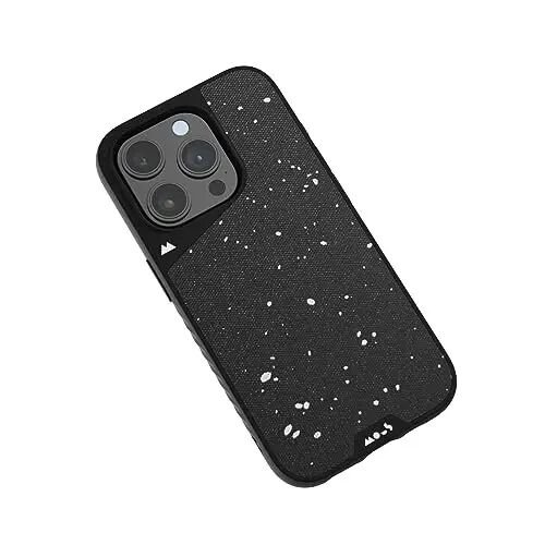 Mous for iPhone 15 Pro Case MagSafe Compatible - Limitless 5.0 - Speckled Black Fabric - Protective iPhone 15 Pro Case - Shockproof Phone Cover - MOUS