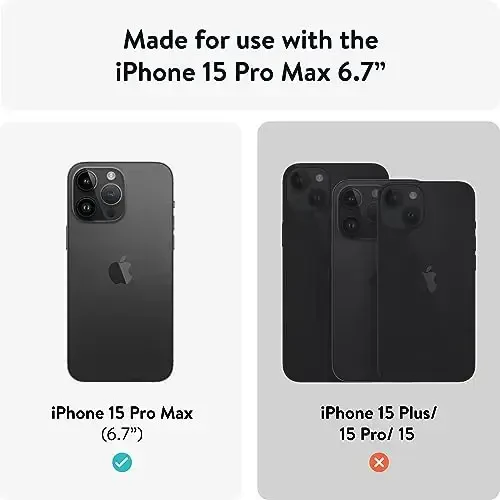 Mous for iPhone 15 Pro Max Case MagSafe Compatible - Limitless 5.0 - Black Leather - Protective iPhone 15 Pro Max Case - Shockproof Phone Cover - 6