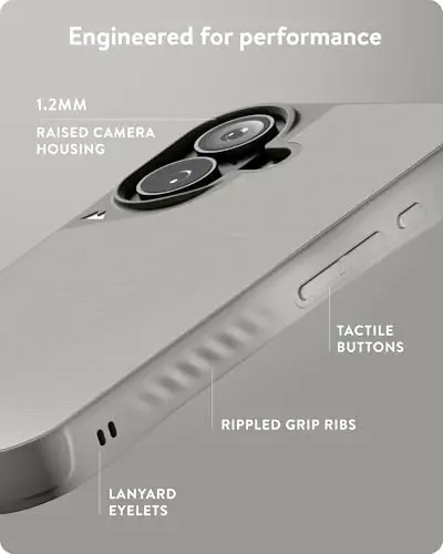 Mous for iPhone 16 Plus Case MagSafe Compatible - Limitless 6.0 - Stone - Protective Shockproof Phone Cover - 5