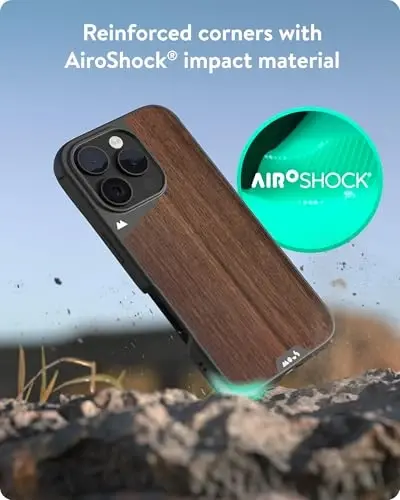 Mous for iPhone 16 Pro Case MagSafe Compatible - Limitless 6.0 - Walnut - Protective Shockproof Phone Cover - 3