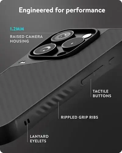 Mous for iPhone 16 Pro Max Case MagSafe Compatible - Limitless 6.0 - Carbon Fibre - Protective Shockproof Phone Cover - 5