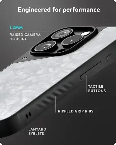 Mous for iPhone 16 Pro Max Case MagSafe Compatible - Limitless 6.0 - Silver Pearl - Protective Shockproof Phone Cover - 5