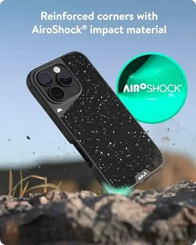 Mous for iPhone 16 Pro Max Case MagSafe Compatible - Limitless 6.0 - Speckled Black Fabric - Protective Shockproof Phone Cover - 4